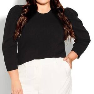 City Chic Romee Jumper Pullover Sweater in Black